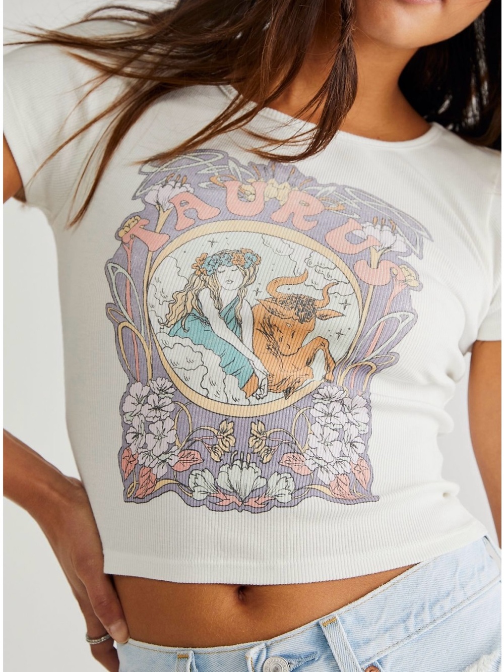 Daydreamer  x Free People - Horoscope Baby Tee - Taurus - XS - NWOT
